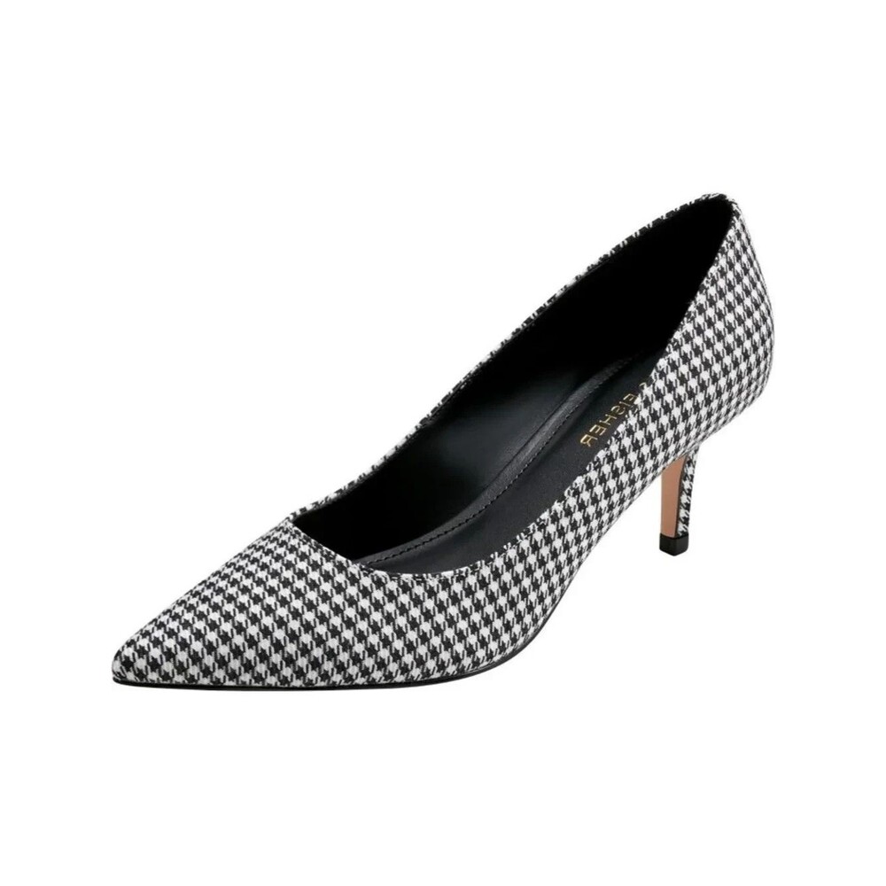 Marc Fisher Alola3 Pointed Blk Wht Houndstooth Pump US 7 Classic Sophisticated